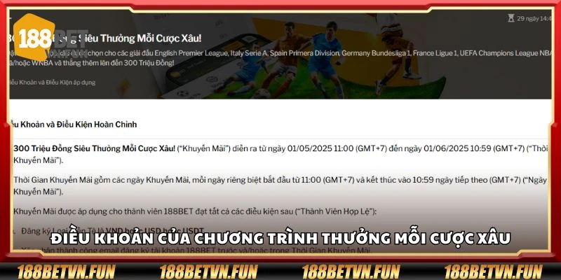 Điều khoản của chương trình thưởng mỗi cược xâu
