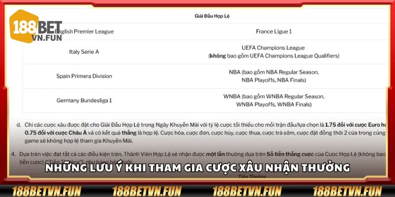 Những lưu ý khi tham gia cược xâu nhận thưởng