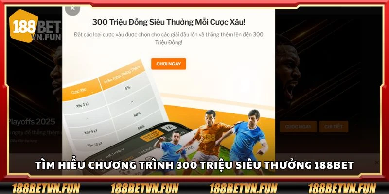 Tìm hiểu chương trình 300 triệu siêu thưởng 188Bet